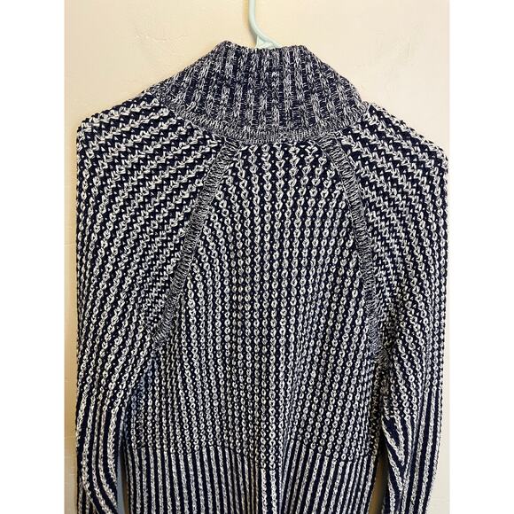 Gap Navy Blue Long Length Chunky Oversized Heavy Knit Nautical Sweater Size M - Picture 12 of 12